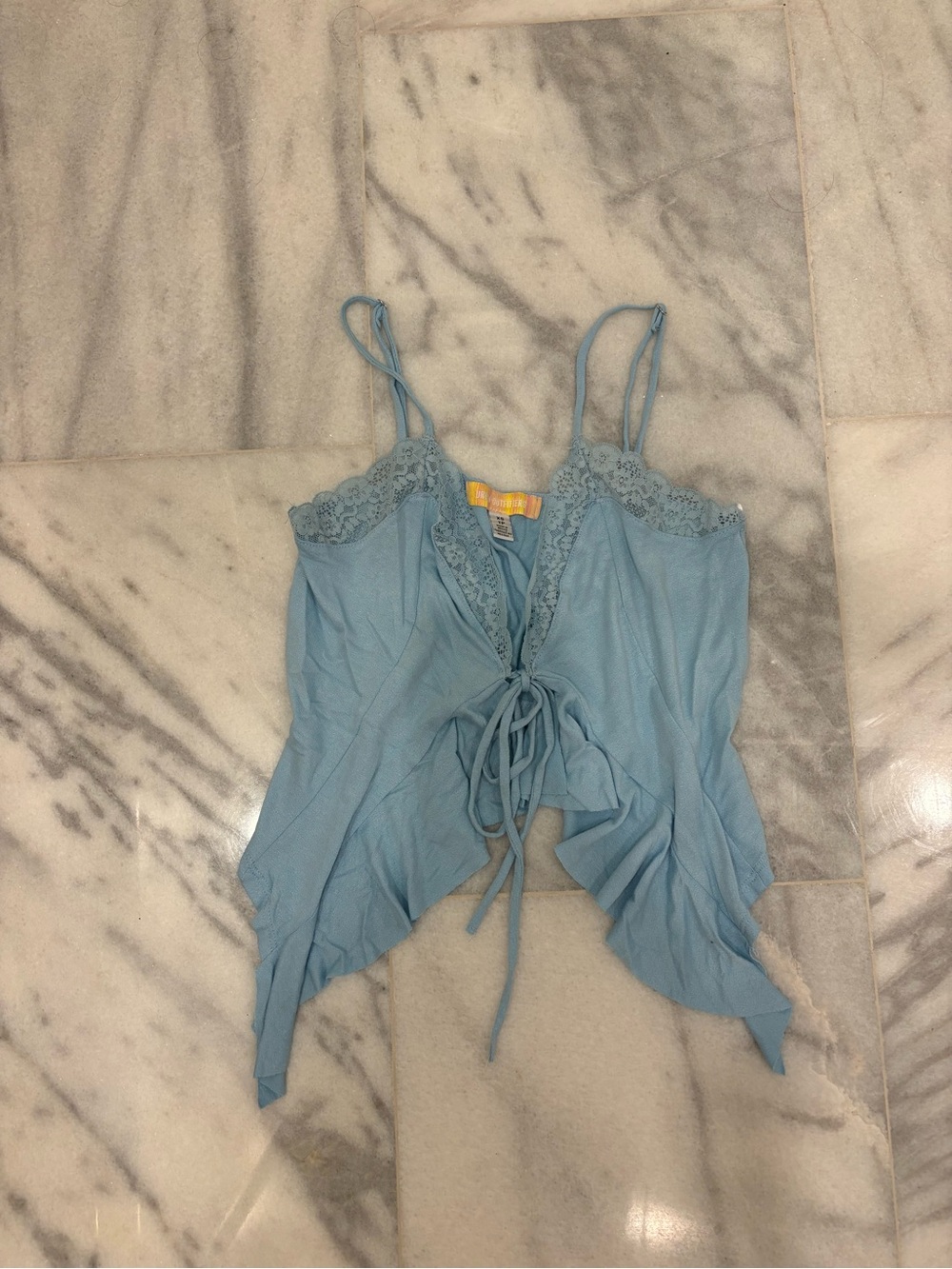 Urban Outfitters Powder Blue Lace Tie-Front Cami